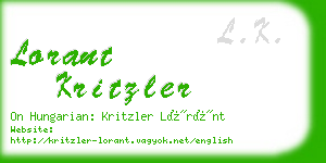 lorant kritzler business card